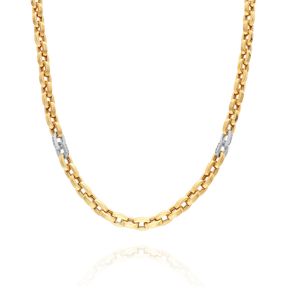 Złota naszyjnik damski 585 gruby łańcuch ankier cyrkonie