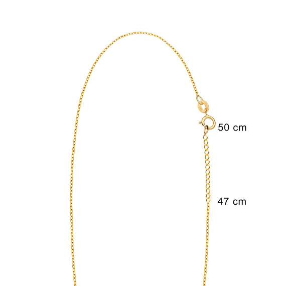 Podwójny naszyjnik złoty 585 biała cyrkonia 47- 50 cm