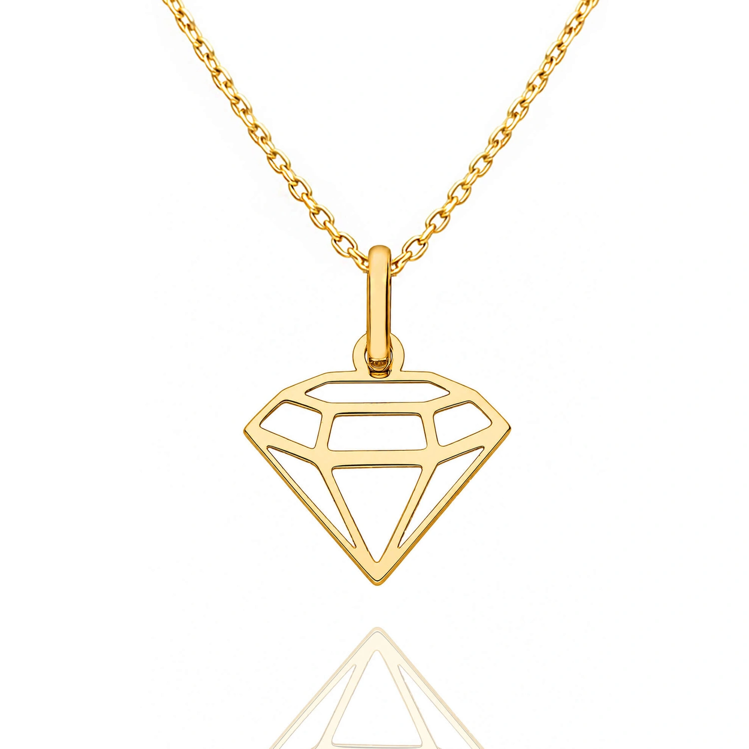 Złota zawieszka 585 diament 1,6 cm