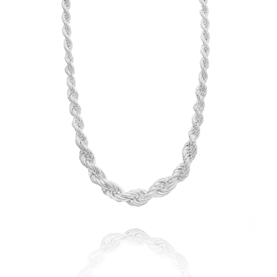 Srebrny naszyjnik korda 925 kolia szeroki splot warkocz długość 45 cm