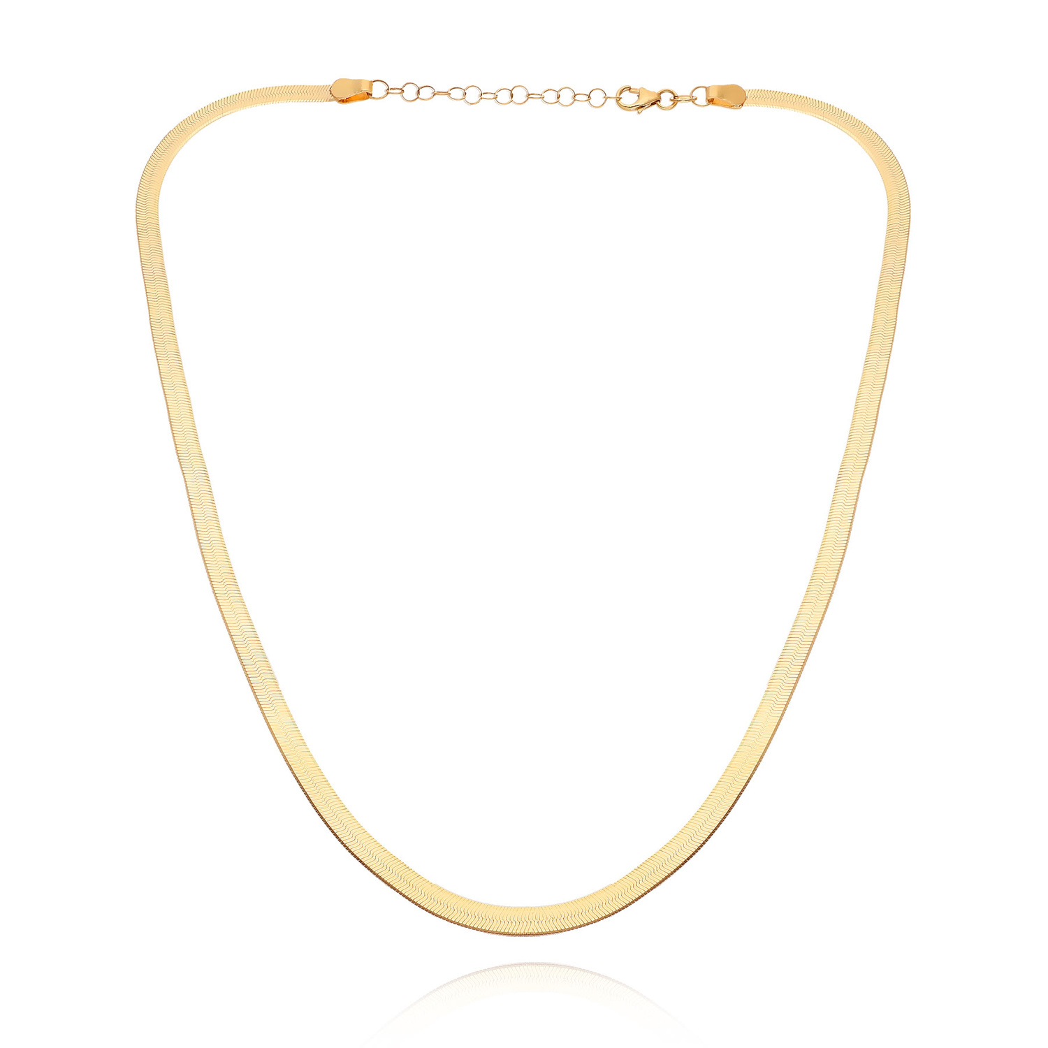 Naszyjnik złoty taśma żmijka 585 gładka 4 mm długość 40-45 cm Choker