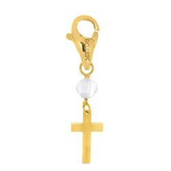 Złota zawieszka charms 585 krzyżyk do bransoletki