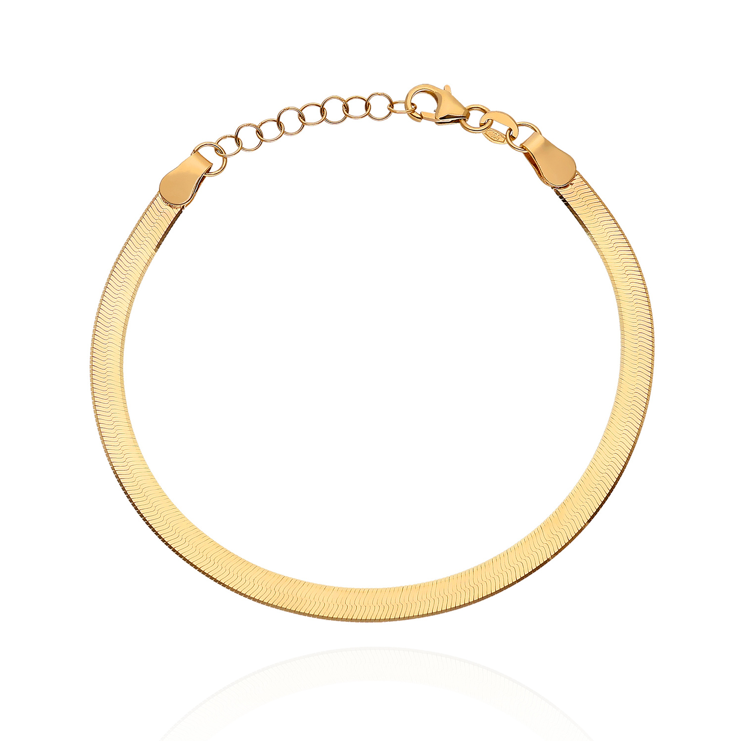 Bransoletka złota taśma 585 szeroka żmijka gładka 4 mm długość 19 - 21 cm