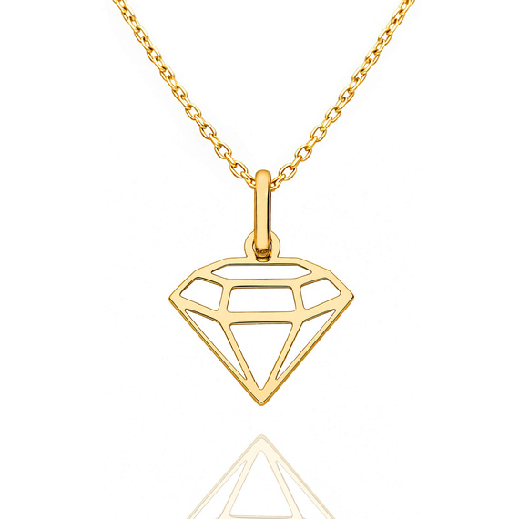 Złota zawieszka 585 diament 1,6 cm