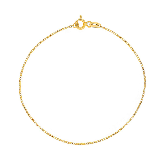 Złota bransoletka 585 Ankier diamentowany 1 mm długość 18 cm