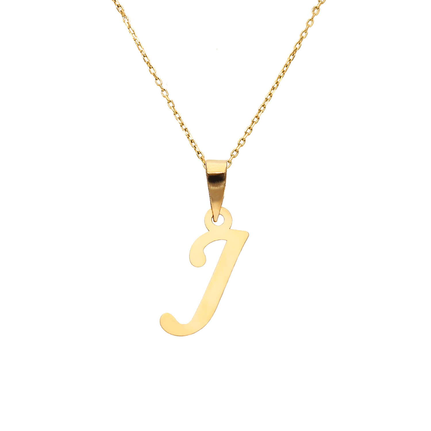 Złota zawieszka wisiorek 585 literka pochyła J