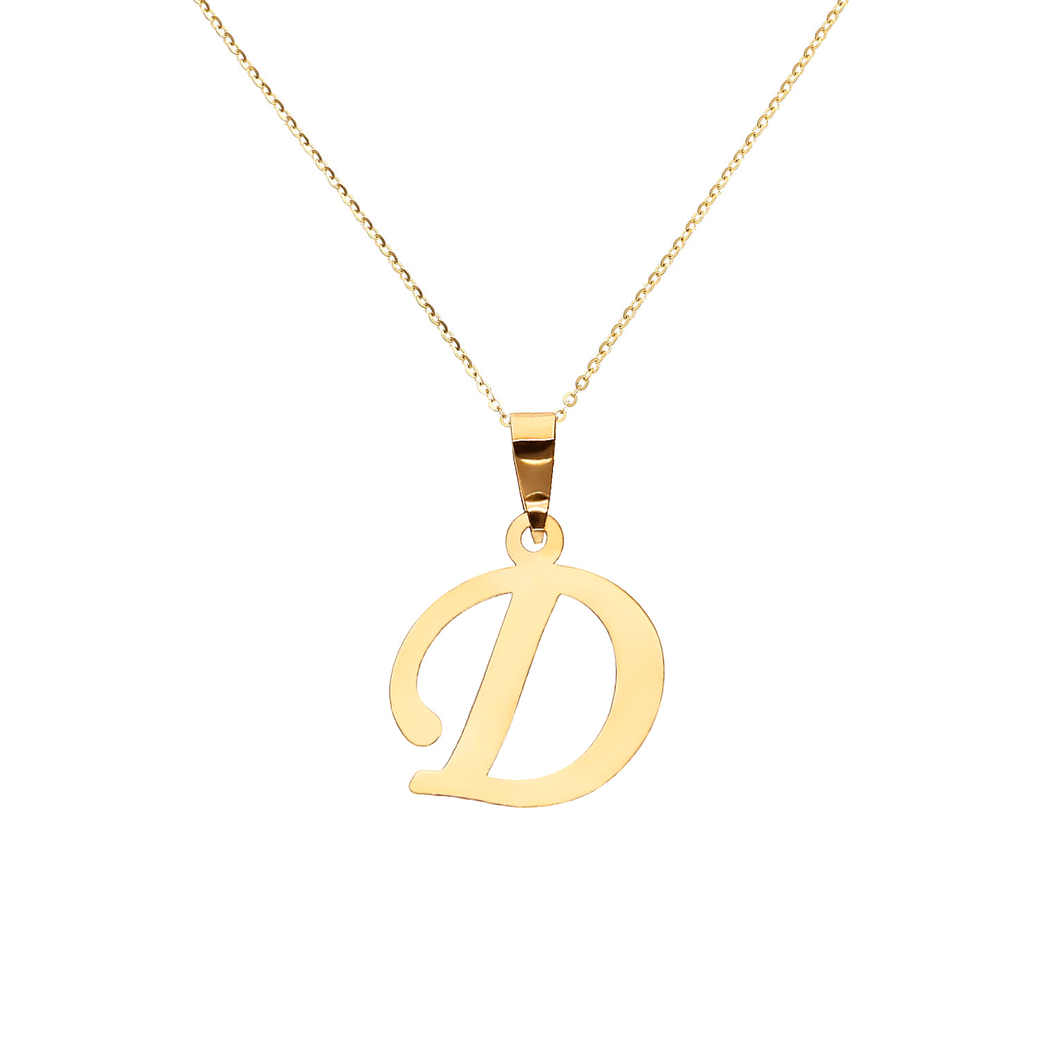 Złota zawieszka wisiorek 585 literka pochyła D