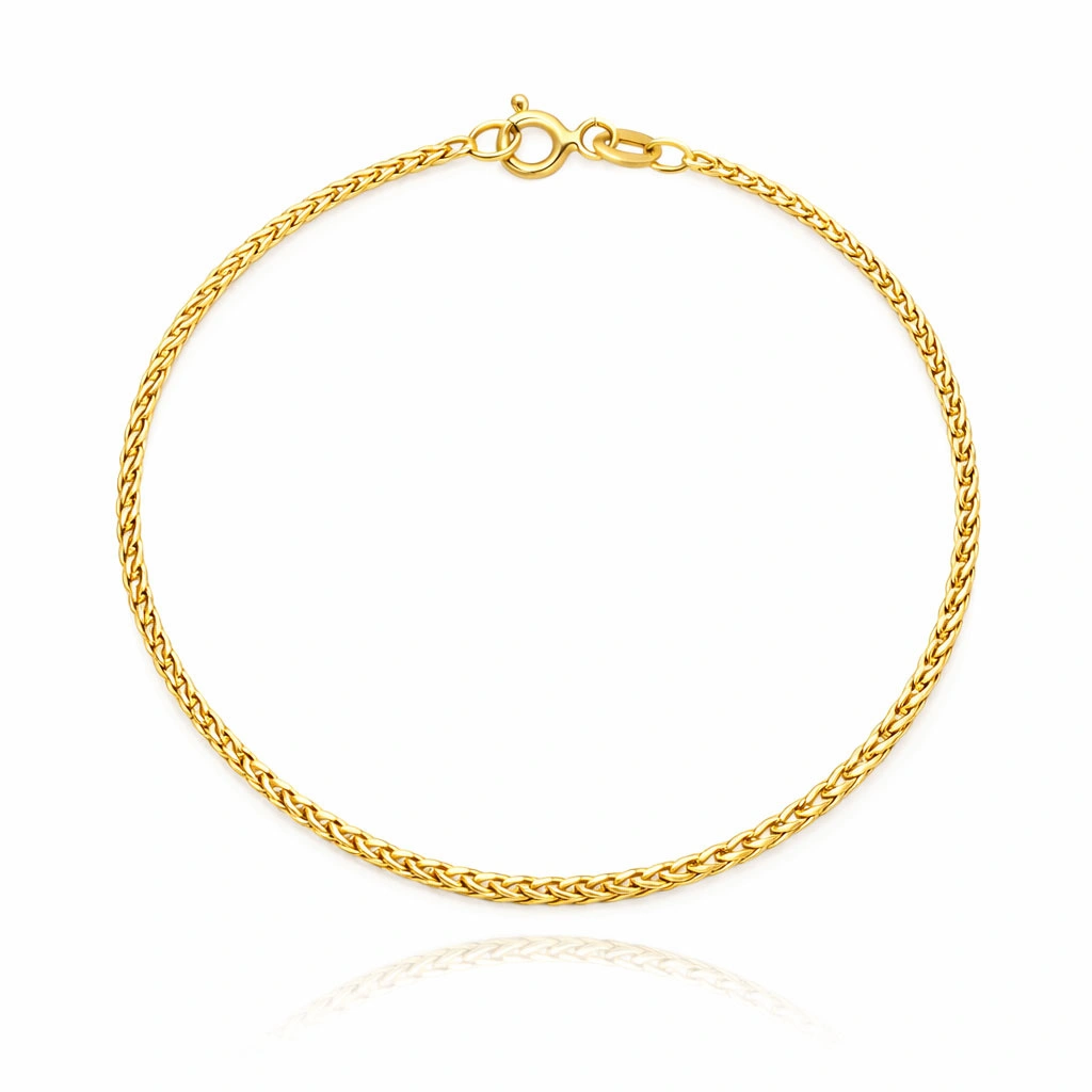 Złota bransoletka 585 Lisi Ogon 1,6 mm długość 19 cm