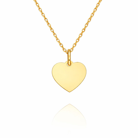 Złota zawieszka serce 585 gładka serduszko małe grawer 1,3 cm