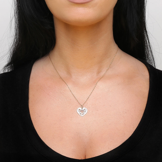 Złota zawieszka serce 585 ażurowe serce 1,8 cm