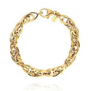 Złota bransoletka 585 gruba 8,5 mm szeroka bogata 19 cm