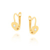 Złote kolczyki serca 585 cyrkonie gładkie wiszące zapięcie angielskie dla dziewczynki