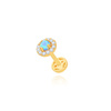 Złoty kolczyk do piercingu 585 opal cyrkonie labret helix tragus conch