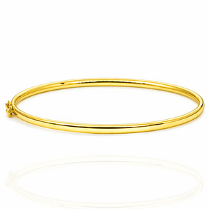 Złota bransoletka bangle 585 zaokrąglona sztywna gładka na zatrzask 2,6 mm