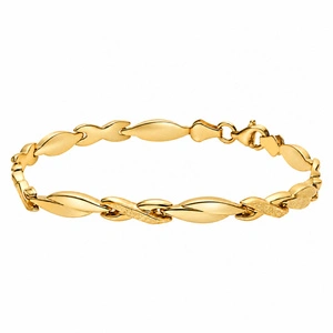 Złota bransoletka 585 klasyczna skręcana połączone ogniwa 19 cm 
