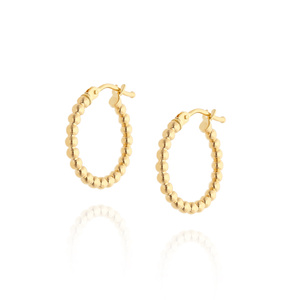 Kolczyki koła złote 585 kuleczki na zatrzask 1,5 cm