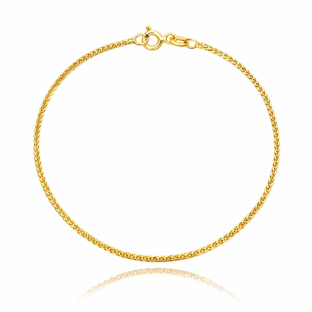 Złota bransoletka 585 Lisi Ogon 1,3 mm długość 18 cm