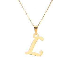 Złota zawieszka wisiorek 585 literka pochyła L