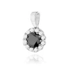 Złota zawieszka okrągła z diamentami 585 białe złoto czarny brylant 0,50 ct białe diamenty 0,10 ct