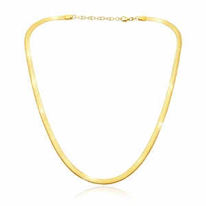 Naszyjnik złoty taśma żmijka 585 gładka 4 mm długość 40-45 cm Choker 