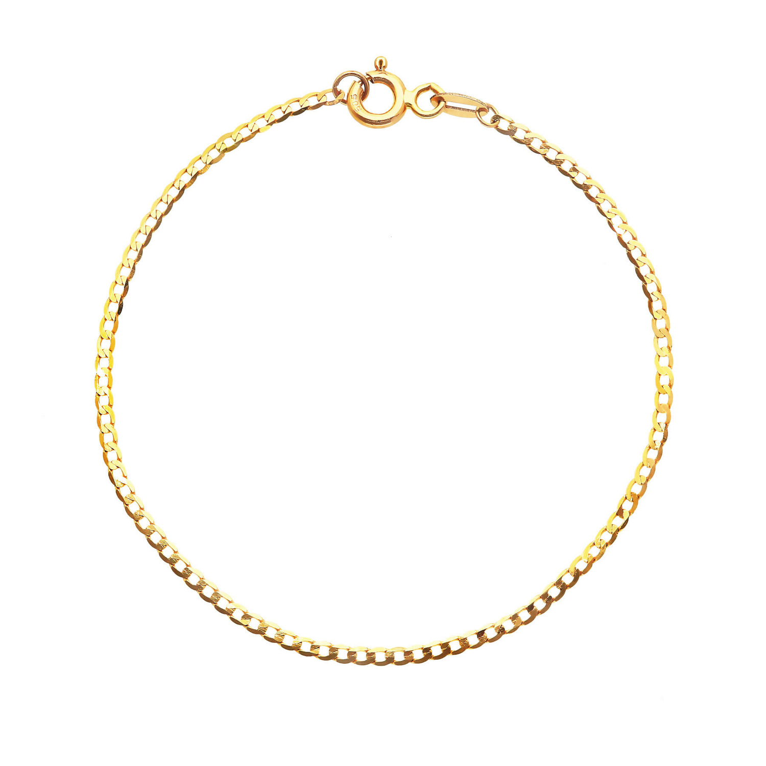 Złota bransoletka 585 pancerka pełna 1,4 mm długość 14 cm