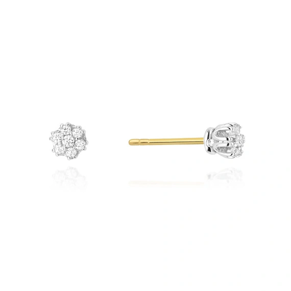Złote kolczyki 585 diamenty 0,20 ct sztyft