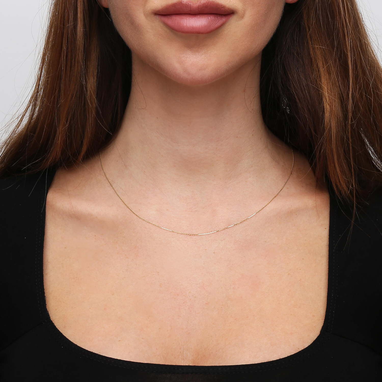 Złoty łańcuszek 585 Ankier 0,7 mm długość 42 cm