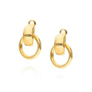 Złote kolczyki koła podwójne 585 grube na zatrzask podwójne 