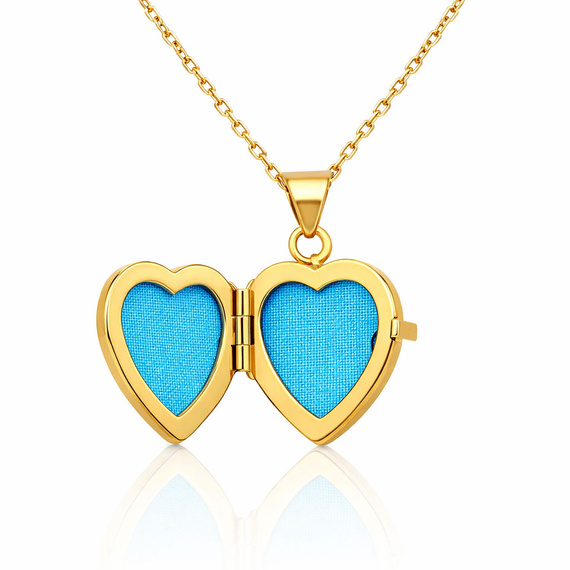 Złota zawieszka serce puzderko 585 sekretnik na fotografię serduszko cyrkonie Grawer