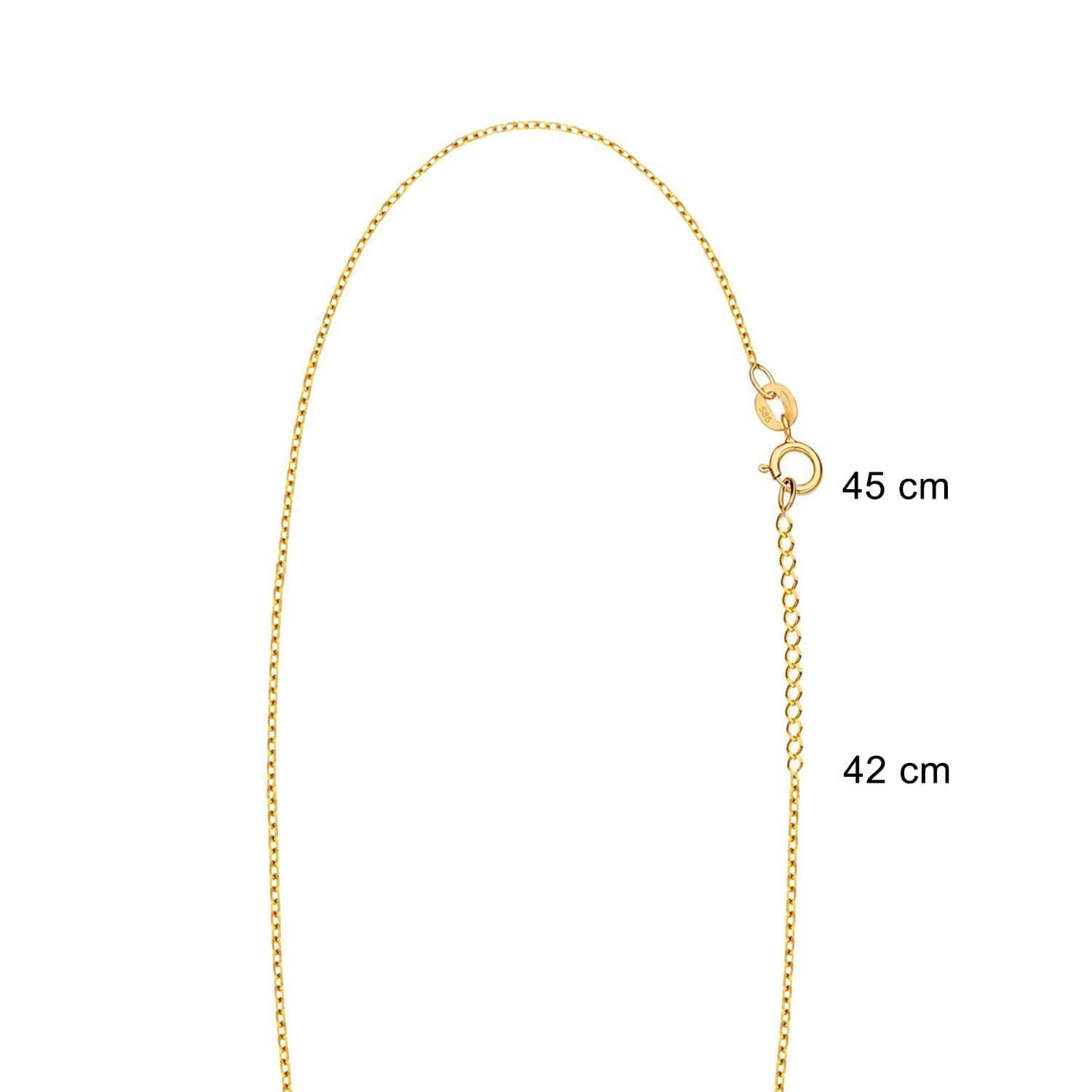 Złoty naszyjnik z gwiazdami 585 gwiazdki i białe cyrkonie 42-45 cm