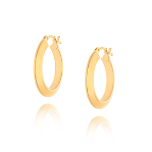 Kolczyki koła złote 585 kanciaste kreol 20 mm