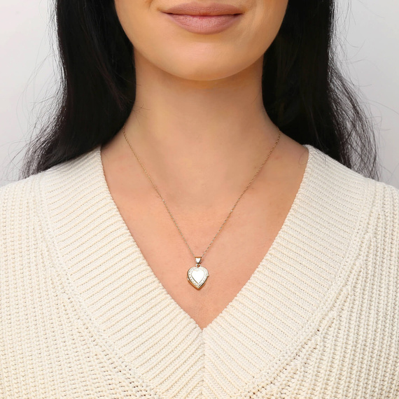 Złota zawieszka serce puzderko 585 sekretnik na fotografię serduszko cyrkonie Grawer