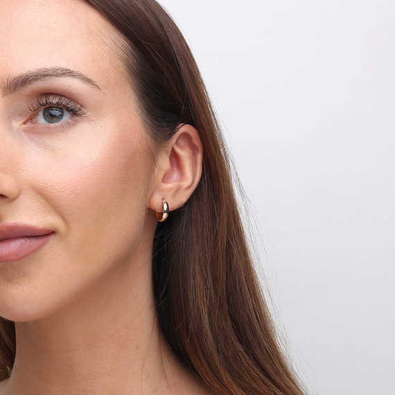 Złote kolczyki koła szerokie 585 kółka gładkie na zatrzask 1,5 cm