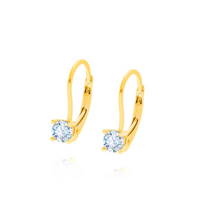 Złote kolczyki 585 z cyrkoniami angielskie zapięcie