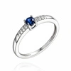 Pierścionek białe złoto 585 szafir 0,23 ct diamenty 0,06 ct