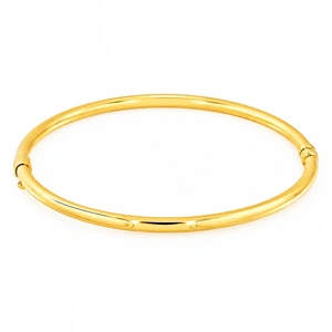 Złota bransoletka sztywna koło gładka 585 bangle żółte złoto na zatrzask
