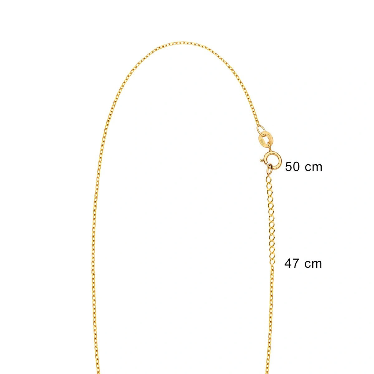 Podwójny naszyjnik złoty 585 czarna cyrkonie 47-50 cm