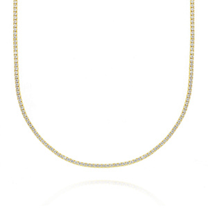 Srebrny pozłacany naszyjnik tenisowy 925 cyrkonie z cyrkoniami 40 - 45 cm