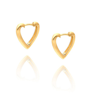 Kolczyki złote serca 585 gładkie małe na zatrzask