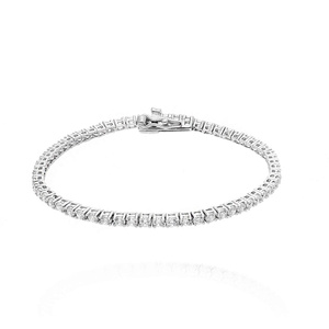 Srebrna bransoletka cyrkonie 925 zamknięta na zatrzask 19 cm