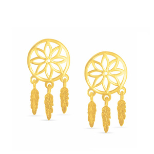 Złote kolczyki łapacz snów 585 ażurowe na sztyft Jasmine