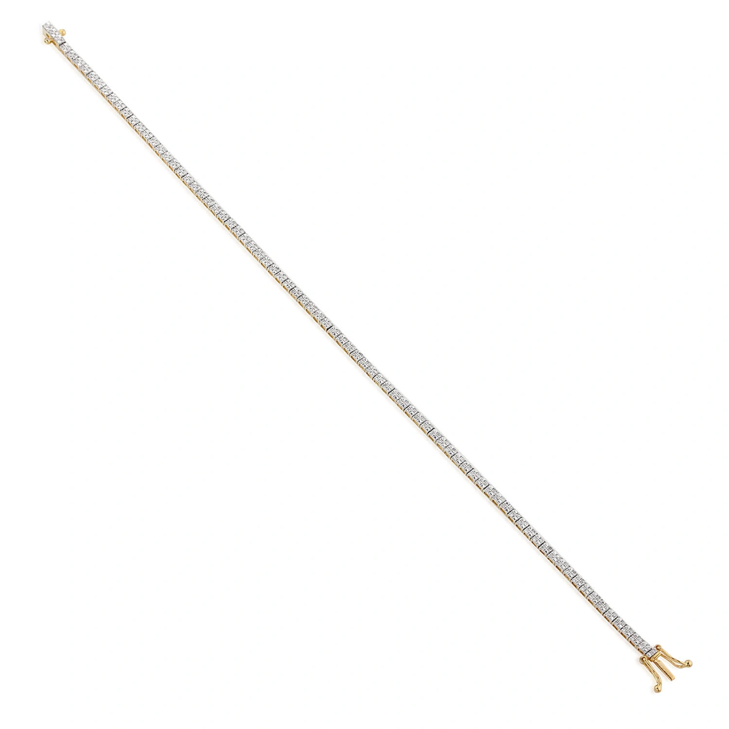 Złota bransoletka tenisowa 585 z białymi diamentami tenisówka 0,49 ct