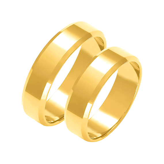 Obrączka ślubna damska: złoto 585, klasyczna, fazowana, 5,5 mm