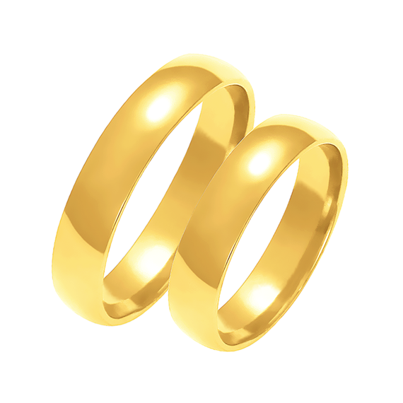 Obrączka ślubna damska: złoto 585, klasyczna, półokrągła, 5 mm