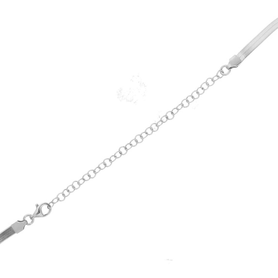 Srebrny naszyjnik taśma żmijka z kokardą 925 gładka kokardka 4 mm długość 36-40 cm Bows