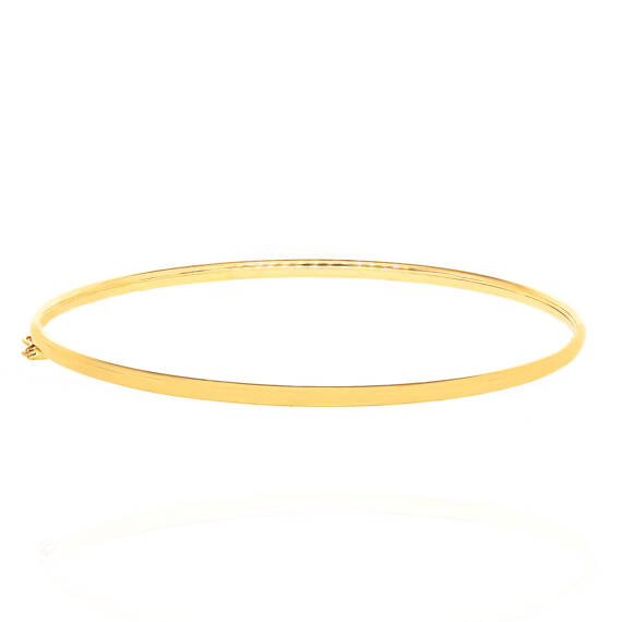 Złota bransoletka bangle 585 sztywna gładka na zatrzask 2,5 mm