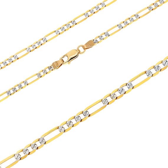 Złoty męski łańcuszek 585 Figaro 3 mm diamentowany długość 45 cm Komunia Bierzmowanie
