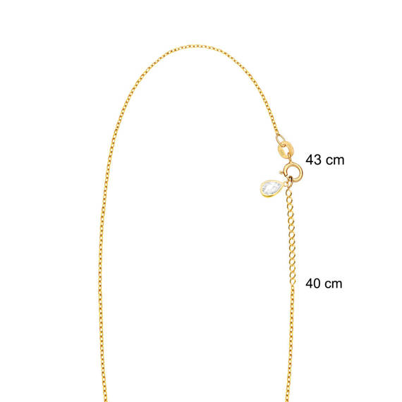 Złoty naszyjnik celebrytka 585 krzyżyki z cyrkonią przy zapięciu 40  - 43 cm