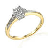 Złoty pierścionek zaręczynowy z diamentami 0,16 ct efekt iluzji